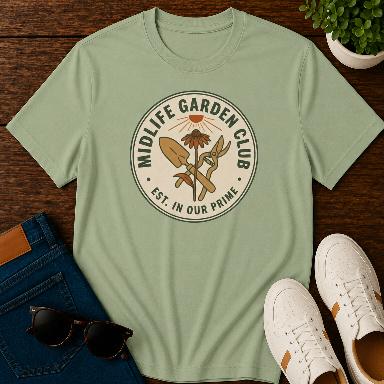 Midlife Garden Club Women's Relaxed T-Shirt